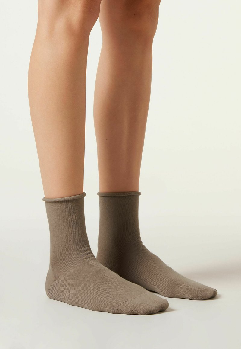 Calzedonia MIT UMSCHLAG - Calcetines - marrone tortora