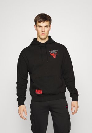NBA CHICAGO BULLS HALF LOGO OVERSIZED HOODY - Hoodie - black