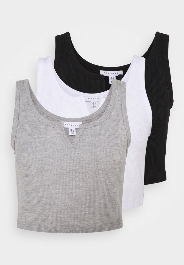 WAFFLE NOTCH 3 PACK - Débardeur - black/white/grey