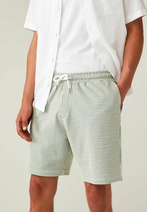 SEERSUCKER STRIPED  - REGULAR FIT - Træningsbukser - sage green