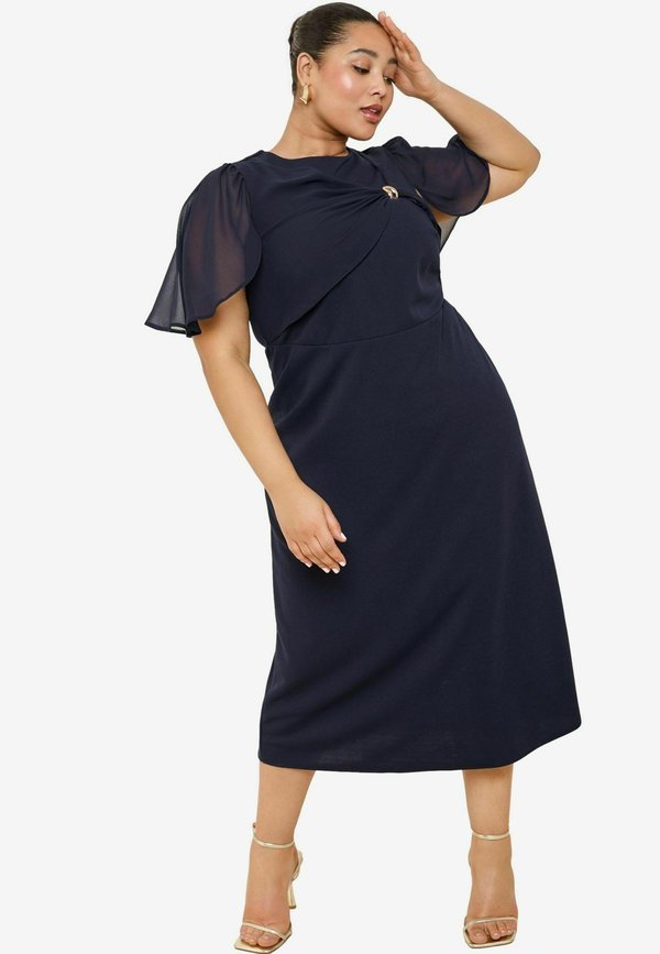 PLUS SIZE FIT - MIDI WITH  OVERLAY - Freizeitkleid