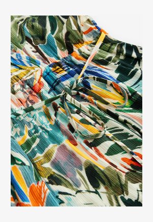 Next KIMONO SLEEVE TIE WAIST - Maksimekko - green blue palm print