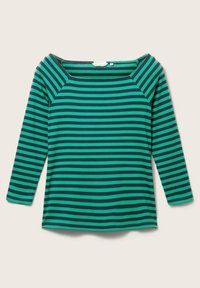 TOM TAILOR GESTREIFTES MIT KARREE AUSSCHNITT - Långärmad tröja - green navy stripe