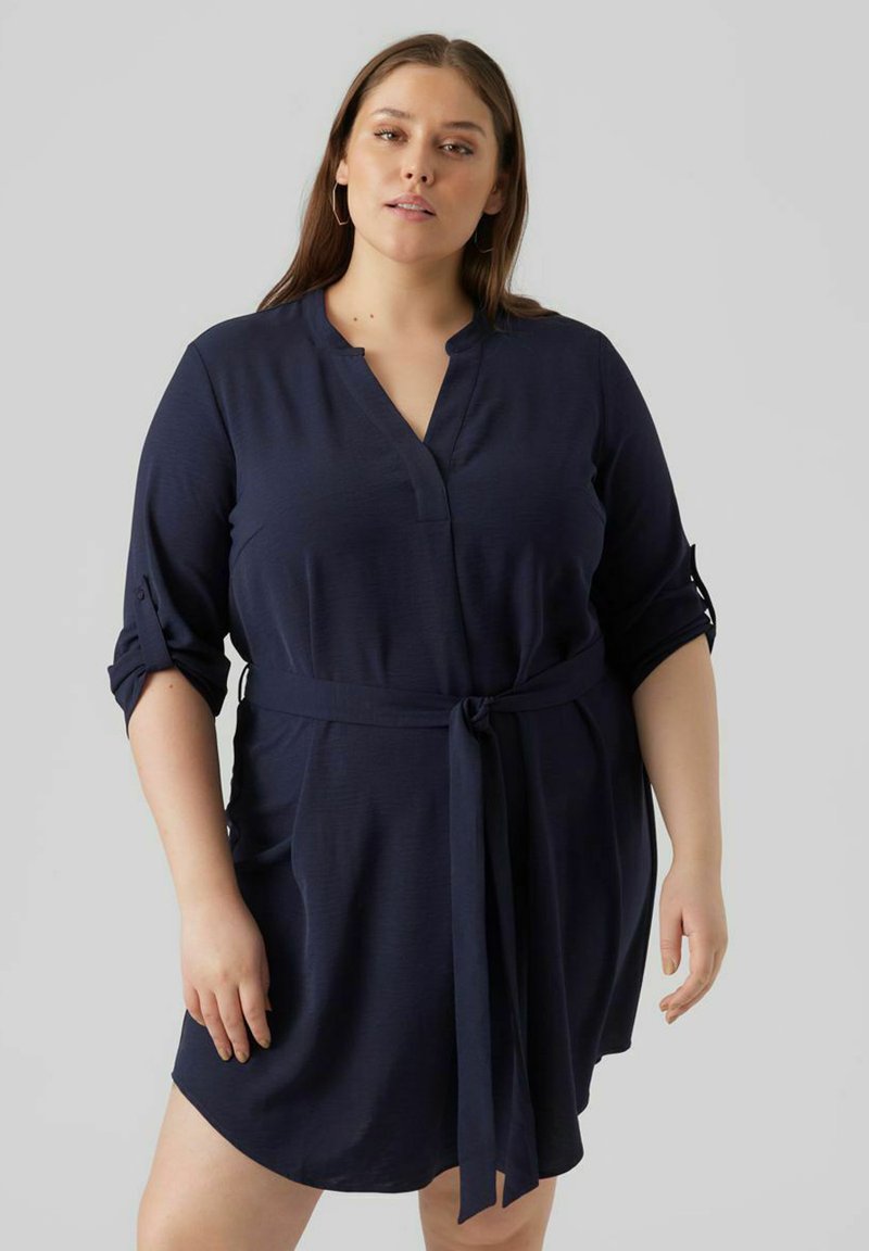 Vero Moda Curve Robe de jour - navy blazer/bleu marine - ZALANDO.FR