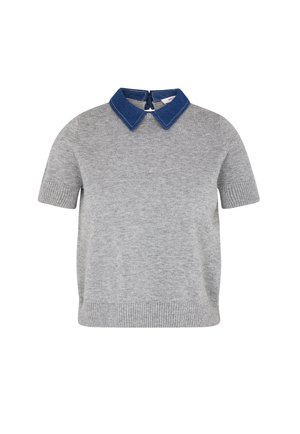 Morgan, MORGAN MORGAN SWEATER WITH A FOLDED COLLAR - T-shirt basique - gris clair