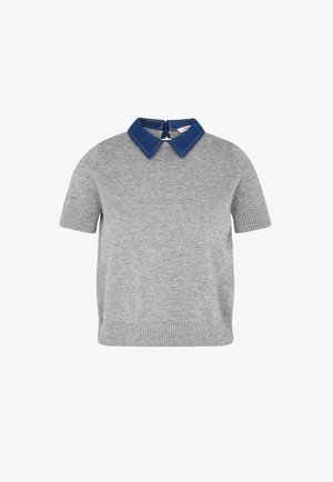 Morgan, MORGAN MORGAN SWEATER WITH A FOLDED COLLAR - Basic T-shirt - gris clair