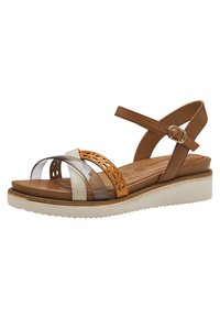 Tamaris Sandali con plateau - cognac comb