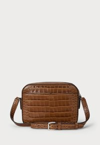 Lauren Ralph Lauren CROC EMBOSSED MEDIUM MARCY CAMERA BAG - Skulderveske - tobacco