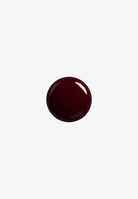 Glossy, dark red, round liquid droplet on a plain light gray background.