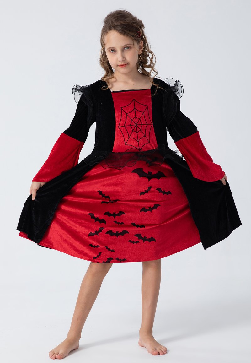Corimori VAMPIR HALLOWEEN DRACULA HEXE KARNEVAL - Freizeitkleid - schwarz rot