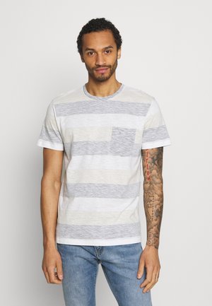JJSTRIPE TEE CREW NECK - Triko s potiskem - navy blazer