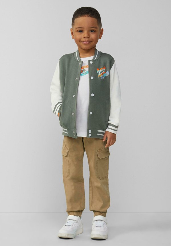 COLLEGE MIT COLOUR-BLOCKING UND PRINT - Bomberjacke - tannengrün