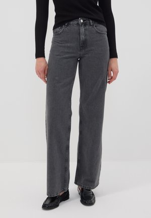 OVS, HIGH-WAISTED WIDE-LEG JEANS - Pernera ancha - dark grey