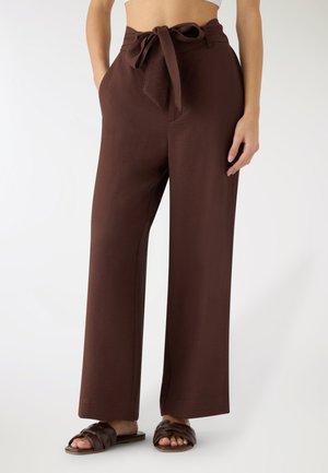 CROP WIDE LEG  - Pantaloni - cacao