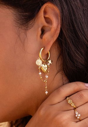 My Jewellery, EARRINGS WITH PEARLS AND FLOWERS - Pendientes - goud verguld stainless steel