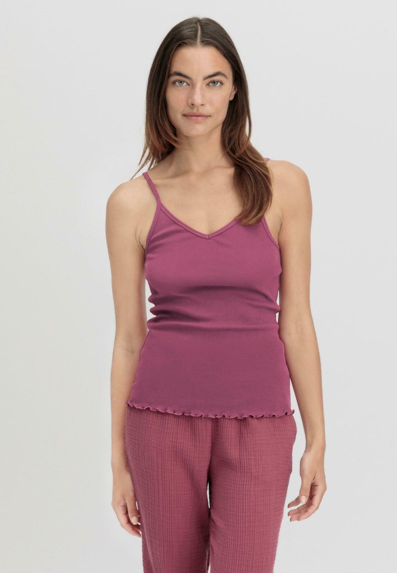 hessnatur SPAGHETTI V-NECK FITTED 2ER-SET PURE  - Maglietta intima - violett