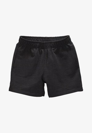 Zwarte katoenen shorts met een elastische tailleband, die een relaxte pasvorm en een zachte textuur bieden, geschikt voor casual gebruik.