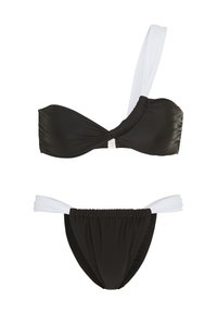 BANDEAU SET - Bikini - schwarz weiß
