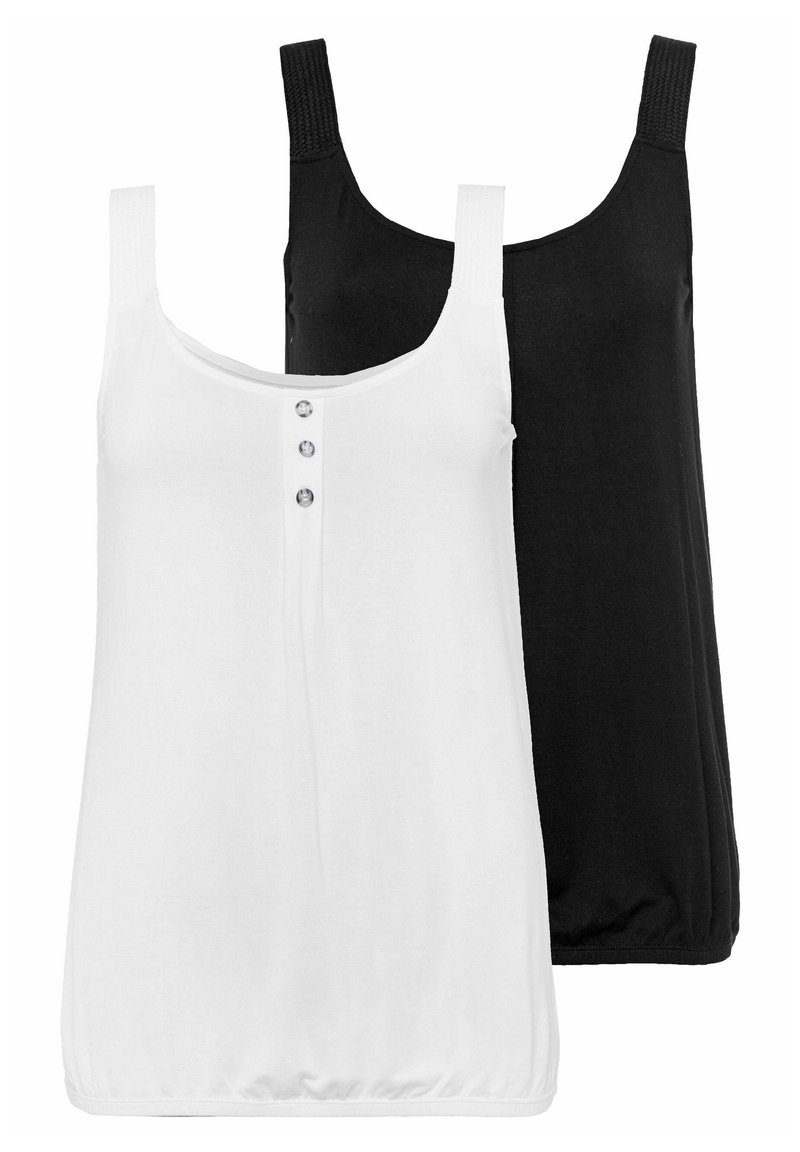 LASCANA 2 PACK - Linne - creme schwarz