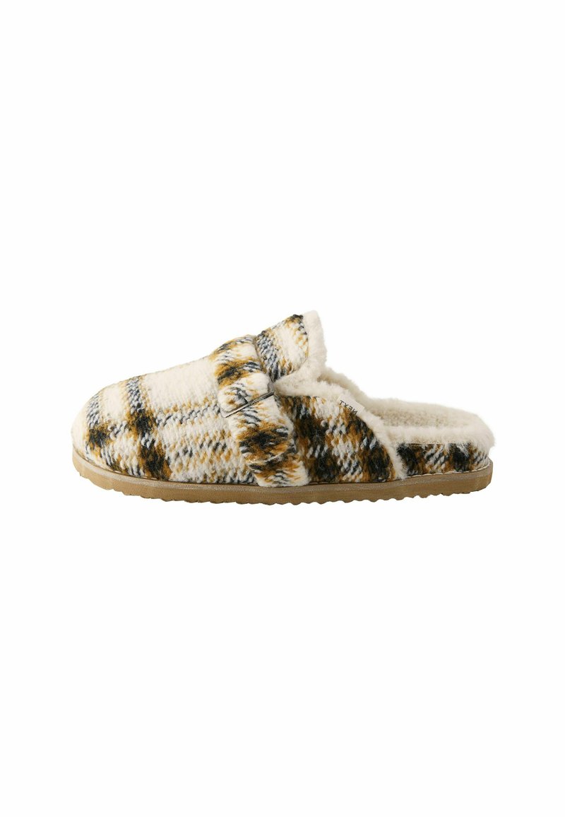 Next REGULAR FIT - BUCKLE - Papuče - ochre yellow cream check