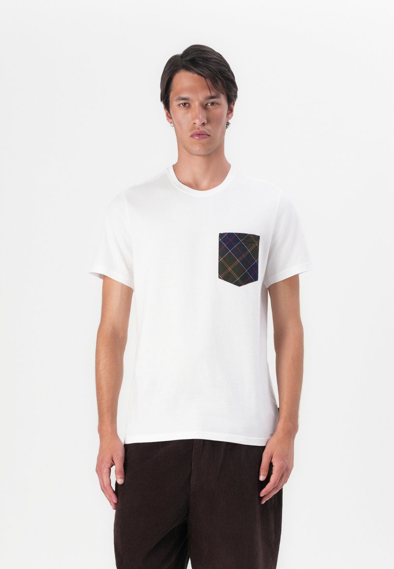 Barbour BARBOUR ARNSIDE TARTAN POCKET T-SHIRT - Triko s potiskem - white