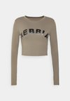 LONG SLEEVE THUMBHOLE SPORTY CROP - Top dugih rukava - mocha