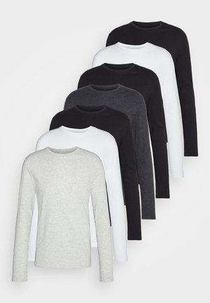 7 PACK - Long sleeved top - mottled light grey/white/mottled dark grey