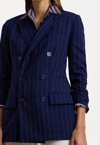 Lauren Ralph Lauren PINSTRIPE DOUBLE BREASTED TWILL BLAZER - Žakete - navy/white