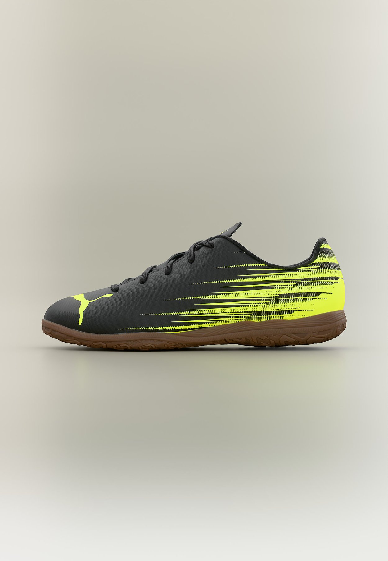 PUMA ATTACANTO II IT JR UNISEX - Indoor football boots - black/lime squeeze