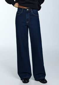 PULL&BEAR Široké nohavice - dark blue