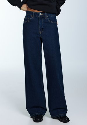 PULL&BEAR Široke hlačnice - dark blue