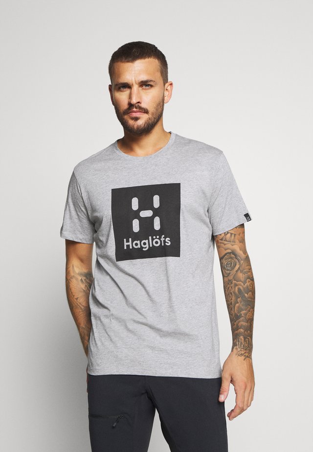 CAMP TEE MEN - Print T-shirt - grey melange/true black
