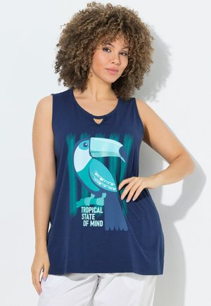 Ulla Popken TOP, TUKAN, PAILLETTEN, V-AUSSCHNITT, ÄRMELLOS - Débardeur - ink blue