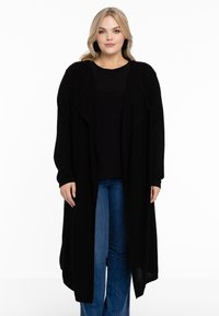 YOEK WITH A DRAPED FRONT - Gilet - black
