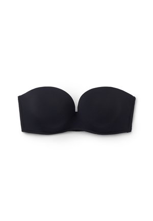 Tezenis, PADDED LOW-CUT BANDEAU - Soutien-gorge à bretelles amovibles - black
