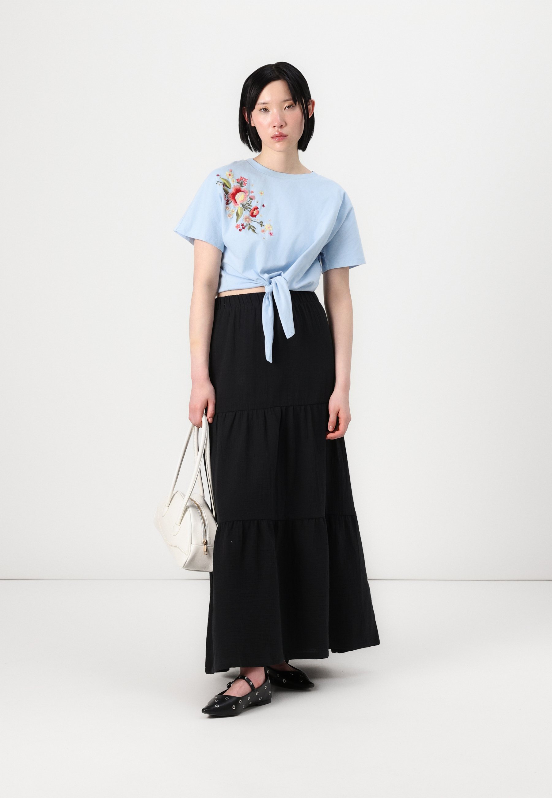 売れ筋商品|||ヤス Tシャツ レディース トップス YASFABIAN KNOT TEE - Print T-shirt - clear sky YAS YASFABIAN KNOT TEE - T-Shirt print - clear sky/hellblau