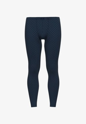 Leggings marins avec un motif en diamant dans des teintes de bleu clair et de vert. Fabriqués en matériau extensible, conception ajustée, texture lisse.