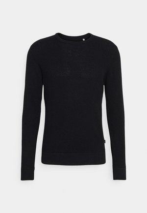 CFKARLO STRUCTURED CREW NECK - Striktrøje - anthracite black