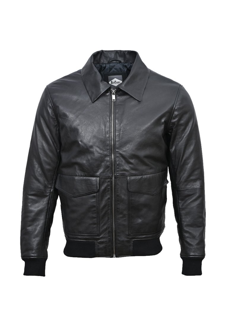 Lee Cooper NAHAM Leather jacket black Zalando