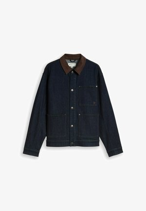 TOM TAILOR DENIM, TOM TAILOR DENIM JACKEN RELAXED FIT JEANSJACKE MIT CORD-KRAGEN - Jeansjacke - rinsed blue denim