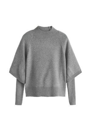 Next, REGULAR FIT - MOCK LAYER PONCHO - Strickpullover - grey