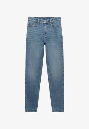 Denim-Jeans in hellblau, mit geradem Schnitt, fünf Taschen und einer leicht ausgewaschenen Textur. Klassischer Knopf- und Reißverschluss.