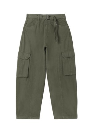 Stradivarius, BARREL CARGO TROUSERS - Pantalon cargo - khaki