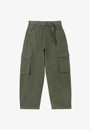 Stradivarius, BARREL CARGO TROUSERS - Pantalon cargo - khaki