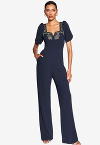 REGULAR FIT PUFF SLEEVE EMBELLISHED APPLIQUE - Overal - navy