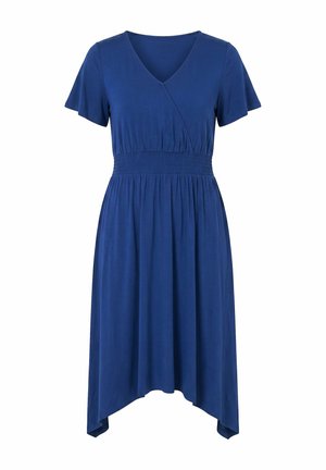 Angel of Style, MIDI JERSEY DRESS, A-LINE, ASYMMETRIC HEM, FLUTTER SLEEVES - Jerseykjole - dark blue