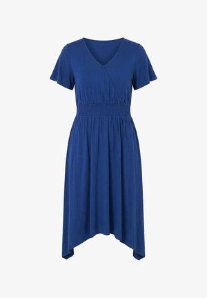 Angel of Style, MIDI JERSEY DRESS, A-LINE, ASYMMETRIC HEM, FLUTTER SLEEVES - Jersey dress - dark blue