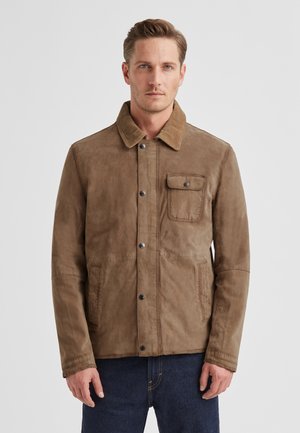 ELIAS - Lederjacke - taupe