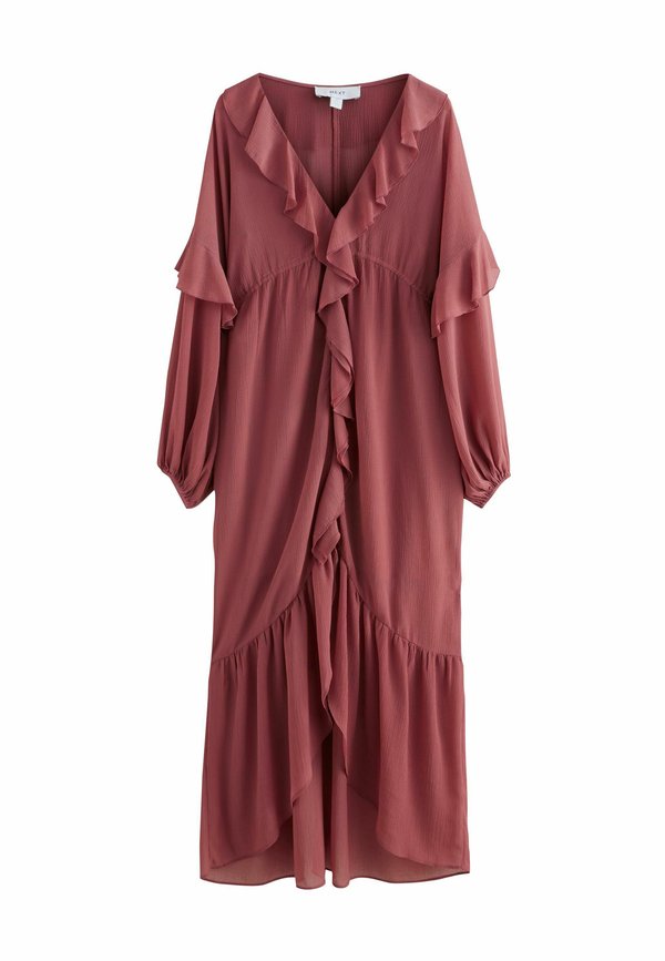 REGULAR FIT - LONG SLEEVE RUFFLE - Maxikleid