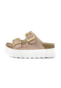 Pantolette hoch - pink gold